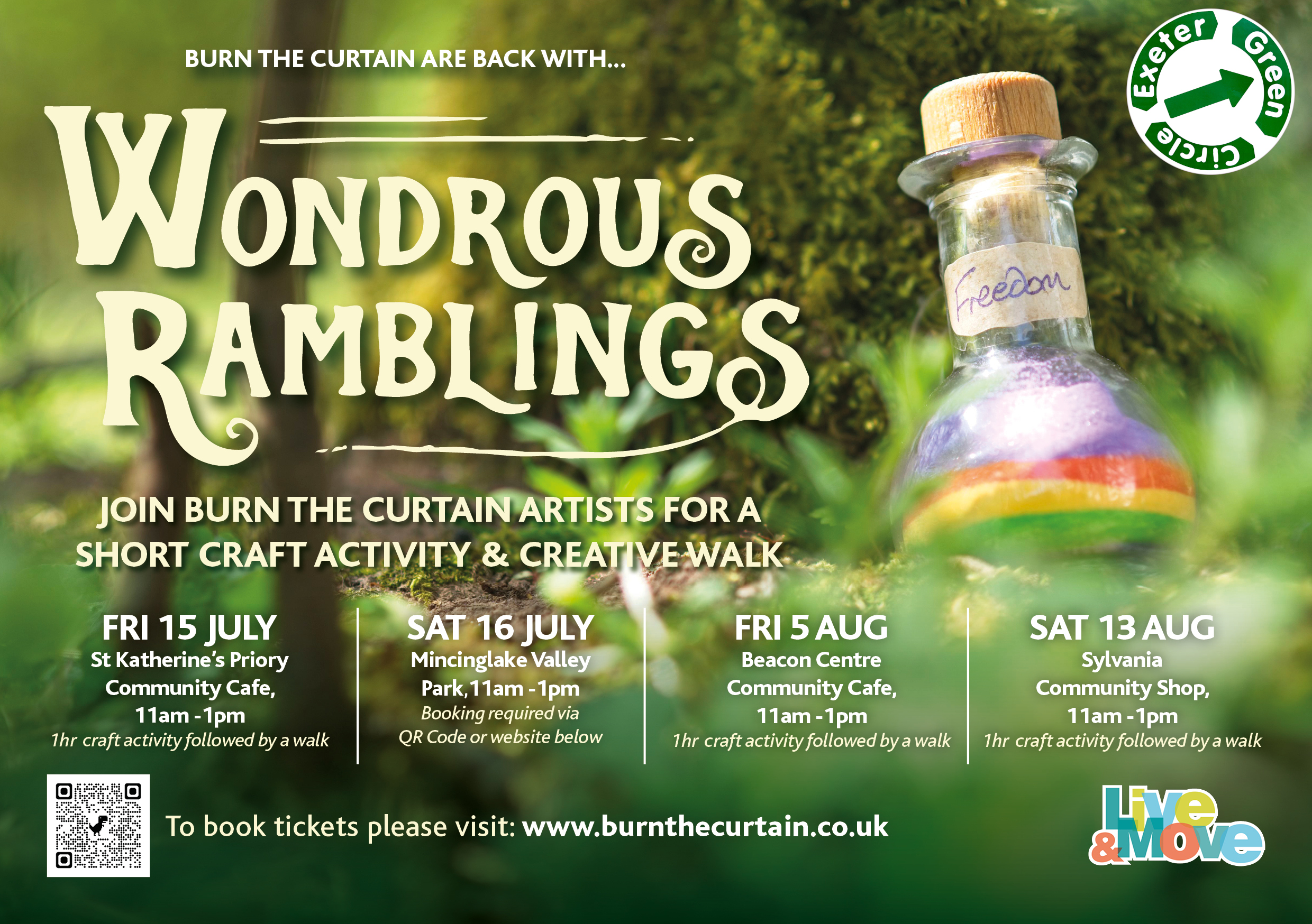 Burn the Curtain are back with... Wondrous Ramblings. Join Burn the Curtain artists for a short craft activity & creative walk.